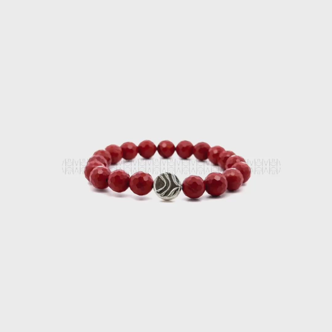 Stable Income Red Jasper Faceted Bracelet 10mm