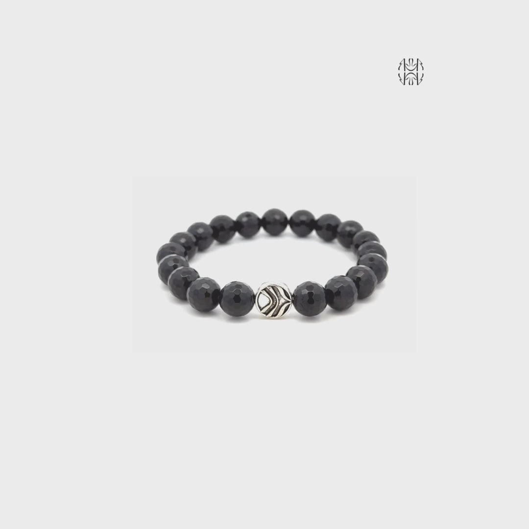Peruvian Black Tourmaline Faceted Bracelet
