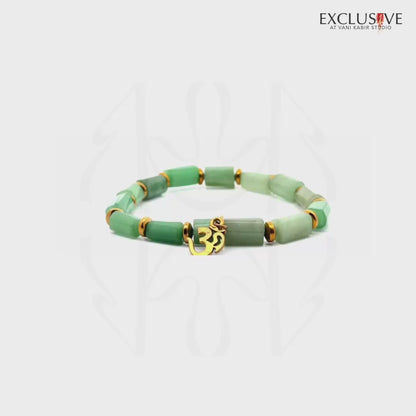 Green Aventurine Om Bracelet