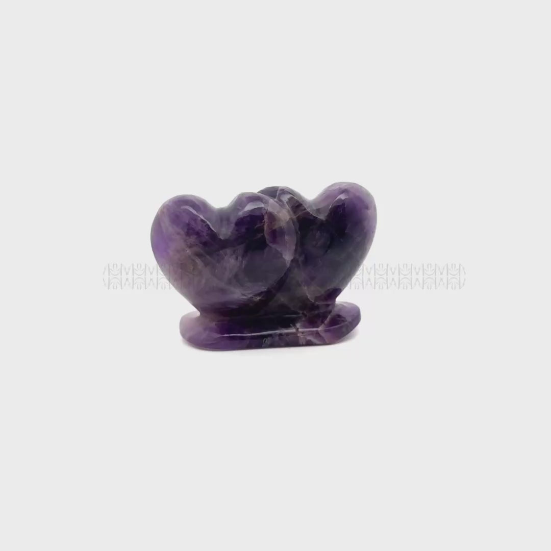 Twin Amethyst Heart