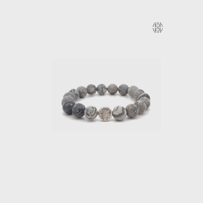 Map your Life-Grey Map Jasper  Bracelet