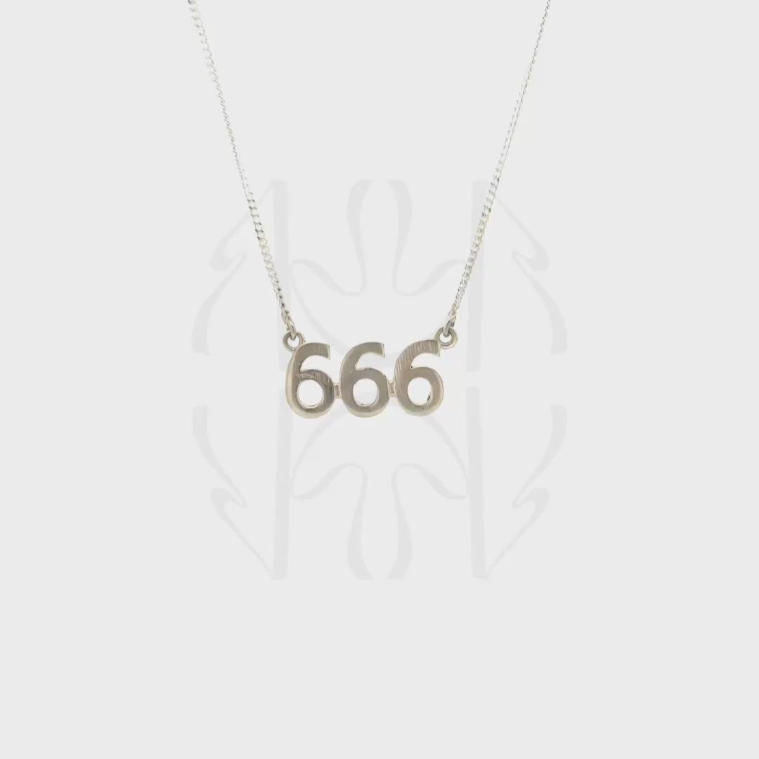 666 Silver Angel Number Pendant