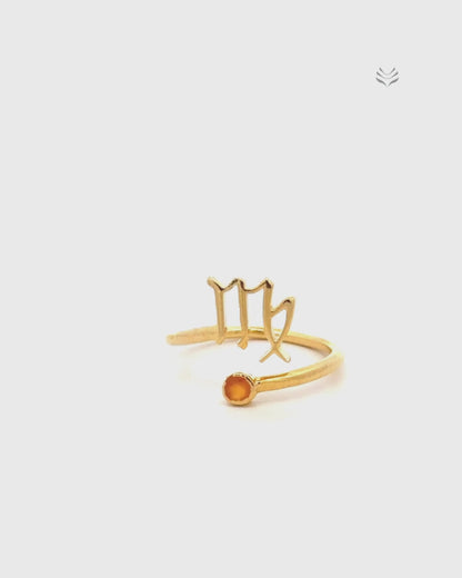 Virgo – Carnelian Zodiac Ring