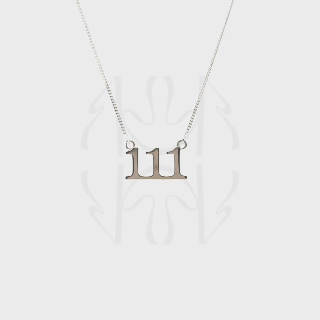 111 Silver Angel Number Pendant