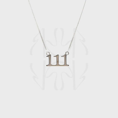111 Silver Angel Number Pendant