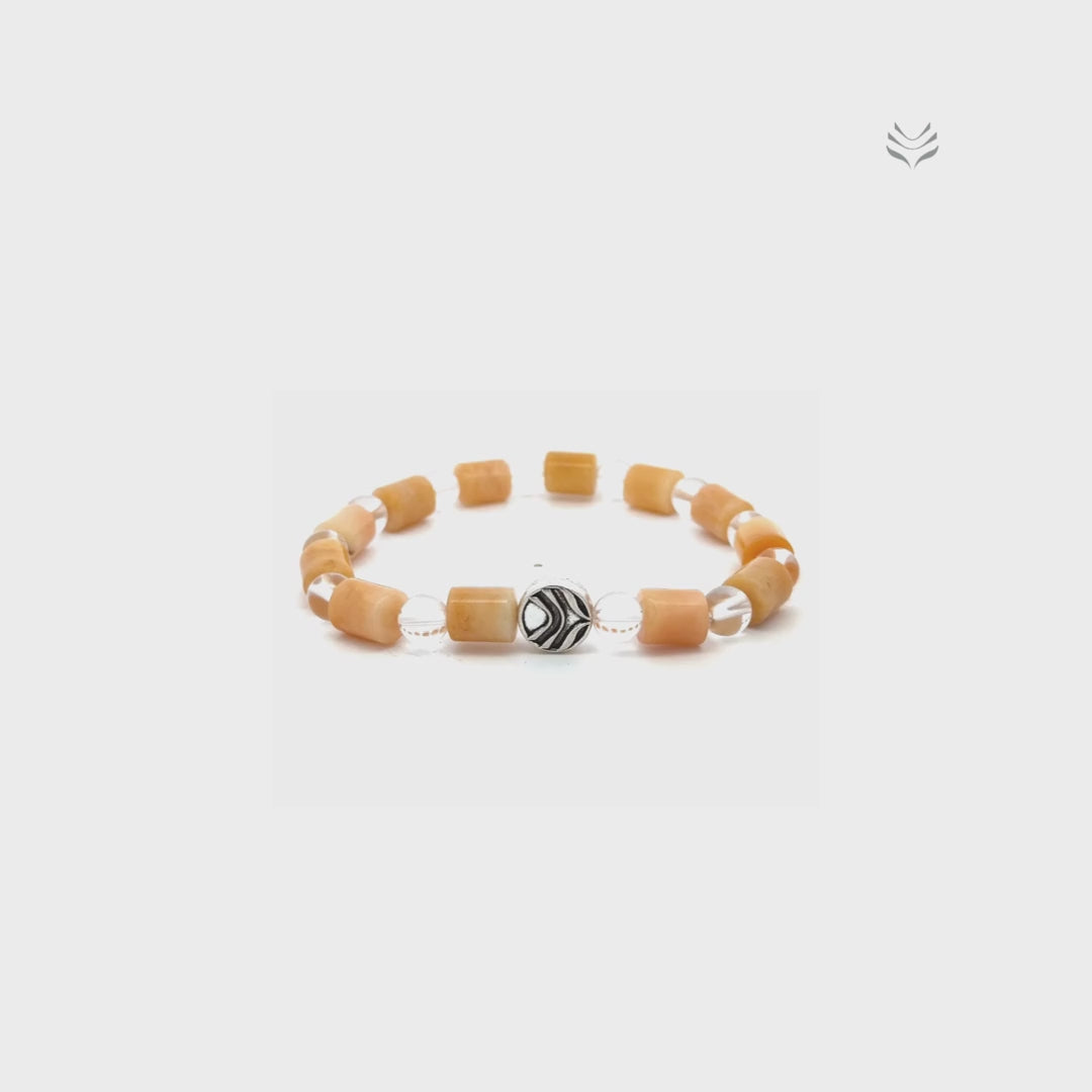 No More Waiting Yellow Aventurine And Clear Quartz Bracelet