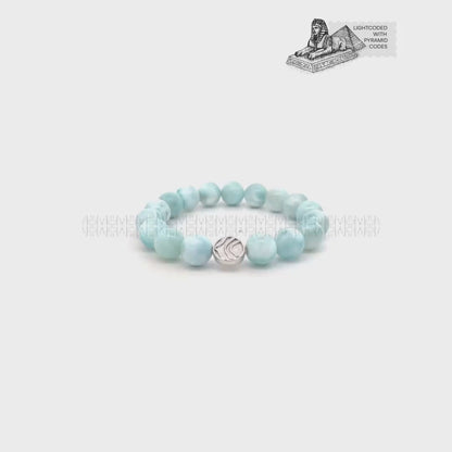 Clear Ancestral Trauma Larimar Bracelet 12 mm